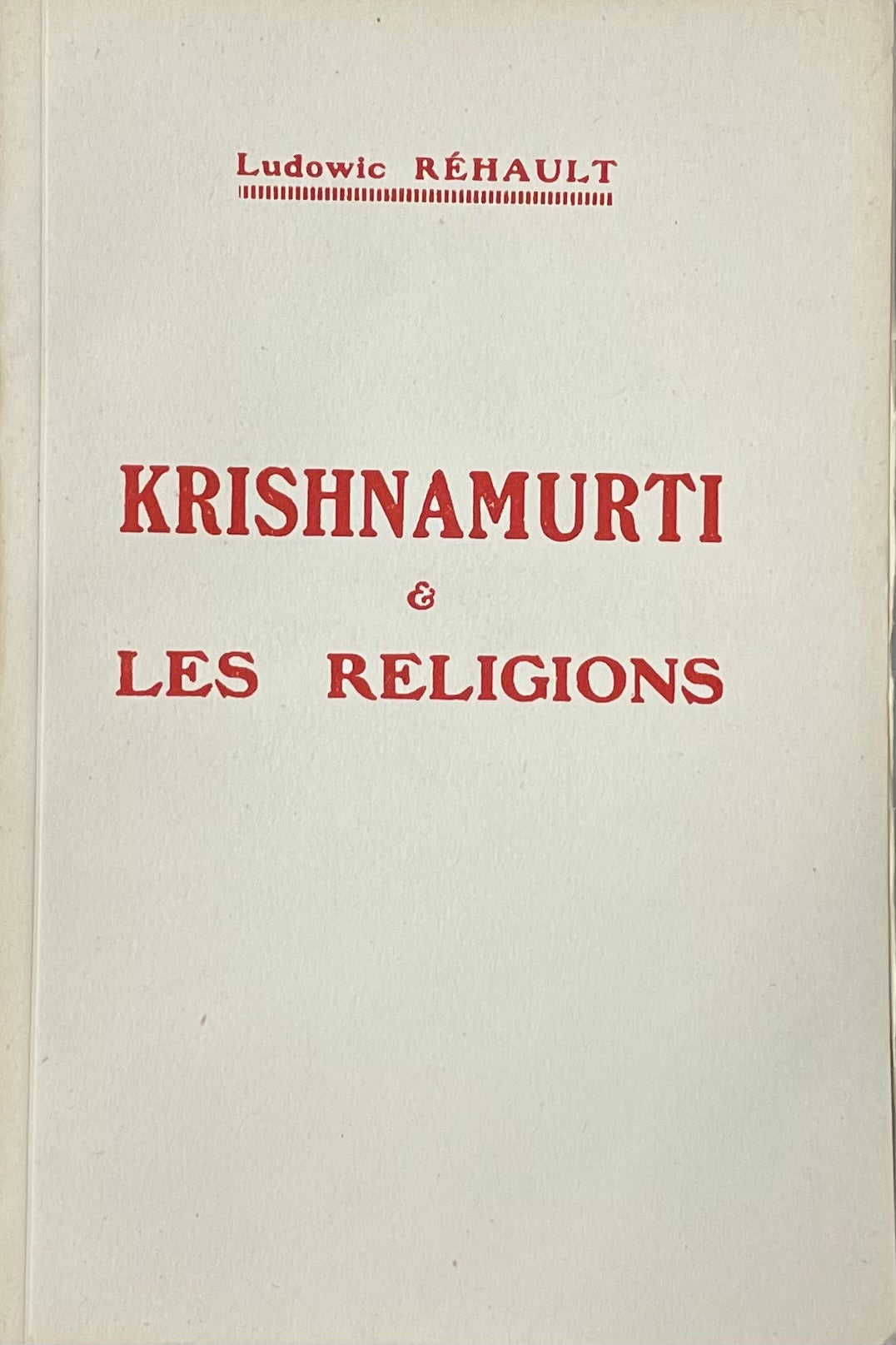 Krishnamurti & les religions - occasion